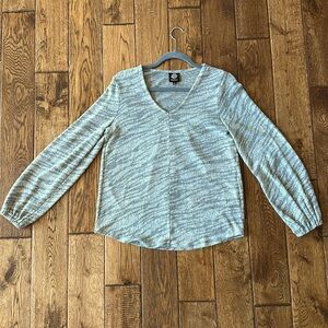 Gray, Striped, Sweater.